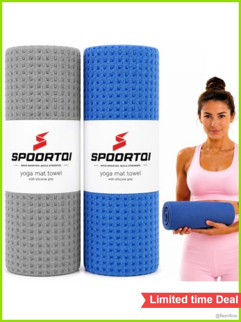 Microfiber Yoga Mat Towel 2 Pack Non-Slip Sweat Absorbent 72x24 Gym Towel